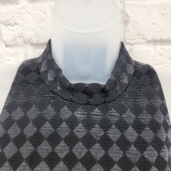 Alice & Olivia Needman Black Checkered Mock Neck A-Line Dress  Size 0 - Picture 5 of 14